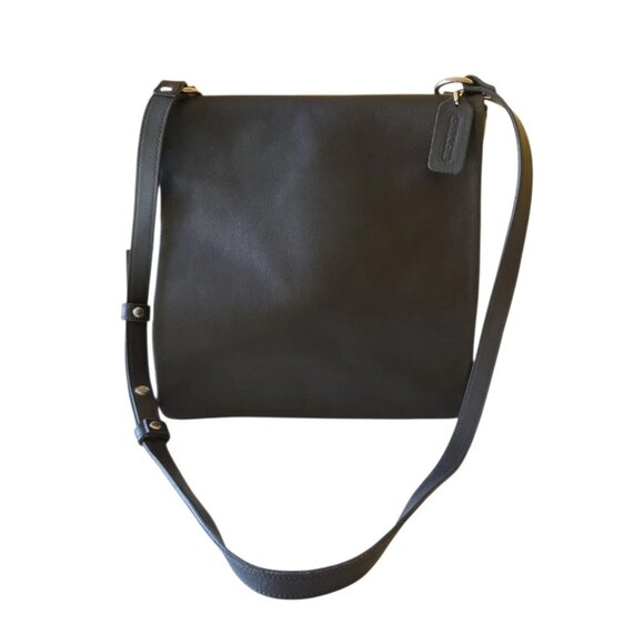 Coach Handbags - Coach Chelsea Swing Pack Slim Messenger Black Leather Shoulder Handbag 9458 Vtg